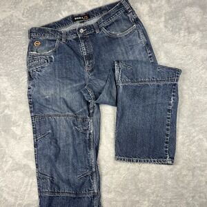 Hawx FR Men's Blue Jeans 38x31 Regular Fit Straight Cut Cat2 Gusset Knees